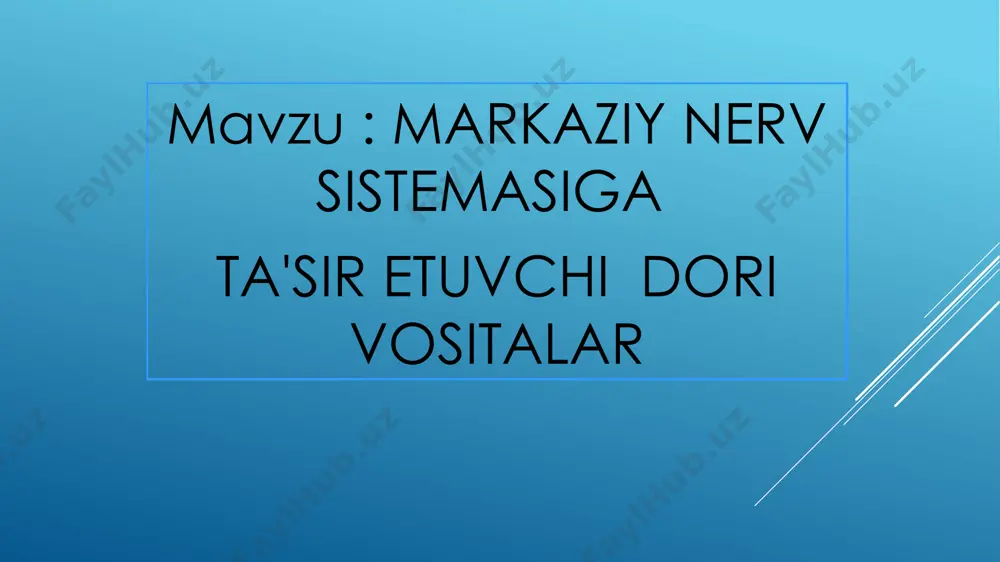 sezgir resteptorlar (m-xolinoreaktiv struktura): nikotinga sezgir resteptorlar (n- xolinoreaktiv struktura): xolinergik sinapslarga ta’sir ko’rsatuvchi dorilar ta’siri yo’nalishlariga qarab quyidagi guruxlarga bo’linadilar: 1. m-van-xolinoresteptorlarga ta’sir etuvchi dorilar: m-van-xolinomimetiklar (astetilxolin, karboxolin); m-van-xolinolitiklar (stiklodol). 2. antixolinesteraz vositalar (fizostigmin salistilat, prozerin, galantamin gidrobromid, fosfakol). 3. m-xolineresteptorlarga ta’sir etuvchi dorilar: m-xolinomimetiklar (pilokarpin gidroxlorid, asteklindin) m-xolinolitiklar (atropin sulfat, platifillin gidrotartrat, skopalamin gidrobromid, metastin) 4. n-xolinoresteptorlarga ta’sir etuvchi dorilar n-xolinoresteptorlarni qo’zg’atuvchilar(n-xolinomimetiklar stitoton,lobelin) n-xolinoblokatorlar: ganglioblokatorlar kuraresimonmoddalar pirilen, dimekolin, (periferik-miorelaksantlar): benzogeksoniy, gigroniy, tubokurarin, anaturuksoniy, arfonad. diplastin, ditilin. m-va n-xolinoresteptorlarni stimullovchi vositalar (m-van-xolinomimetiklar). bunday birikmalarga astetilxolin va uning xosilalari kiradi. astetilxolin xolinergik sinapslarda mediator vazifasini o’taydi. u xolin va sirka kislotasining murakkab efirixisoblanadi. lekin ta’siri qisqa bo’lganligidan dori sifatida qo’llanilmaydi. farmakologiya va fiziologiyada eksperimentlarda qo’llaniladi. ax xolinoresteptorlarga to`gridan-to`gri (bevosita) qo’zg’atuvchi ta’siretib, m-van-xolinoresteptorlarni qo’zg’atadi, lekin m-xolinoresteptorlarni qo’zg’alishida yuzaga keladigan o’zgarishlar ustunlik qiladi, ya’ni parasimpatik nervlarni qo’zq’atgandagi o’zgarishlar yuzaga keladi: qorachiq torayadi, fontanov bo’shlig’i kengayadi, shlemov kanali ochiladi, ko’zning ichidan suyuqlik oqib …
