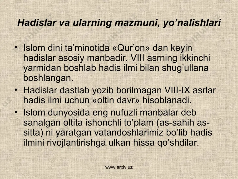 markaziy osiyoda hadis ilmining rivojlanishi, buyuk muhaddislar - Page 4