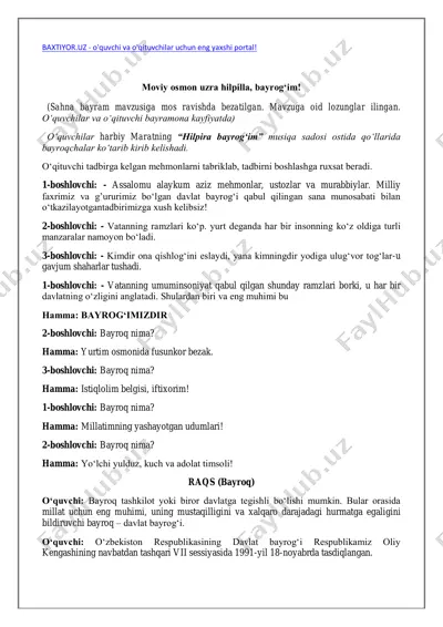 bayram mavzusiga mos ravishda "hilpira bayrog‘im" musiqa sadosi — PDF