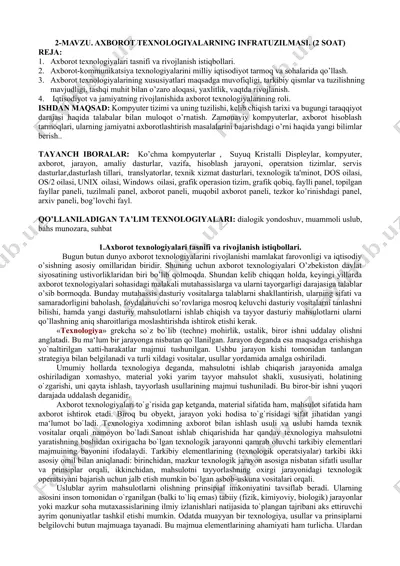 axborot texnologiyalarning infratuzilmasi — DOCX
