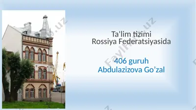 rossiya federatsiyasida ta'limning huquqiy asoslari — PPTX