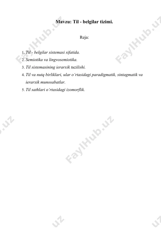 n tashkil topadi. bu munosabatlar jins va tur, butun va bo‘lak munosabatlaridan iborat bo‘lib, ushbu pog‘onaviy munosabat tufayli ma’lum turlarga nisbatan jins, bo‘laklarga nisbatan butun bo‘lgan qism boshqa butun yoki jins tarkibiga bo‘lak yoki tur bo‘lib kirishi mumkin. masalan, olma bir qator navlar (masalan, jonoqi, razmarin, semerinka va h.z. ) ga nisbatan jins, ushbu navlar o‘z navbatida tur bo‘lib kelsa, mevali daraxtlarga va umuman o‘simlikka nisbatan tur, chunki daraxt ham o‘simliklarning muayyan turi hisoblanadi va ayni paytda, avvalo, mevali, mevasiz, dekorativ daraxtlar turlariga bo‘linadi. ushbu turlarning har biri o‘z ichida har xil turlarga bo‘linishi ham barchaga ma’lum. yoki fanlar sistemasini olsak, ular ham ichki tuzilishiga ko‘ra pog‘onaviydir. masalan, fanlar, avvalo, tabiiy va ijtimoiy-gumanitar va texnika fanlariga, ular esa o‘z navbatida shu yo‘nalishga kiradigan fanlarga bo‘linadi. har bir fan tuzilishiga ko‘ra ichki bo‘linishlarga bo‘linadi, har bir bo‘linish keyingi bo‘linishlar uchun kichik sistema vazifasini o‘taydi va bunda bo‘linuvchi sistemani, bo‘linma esa uning …