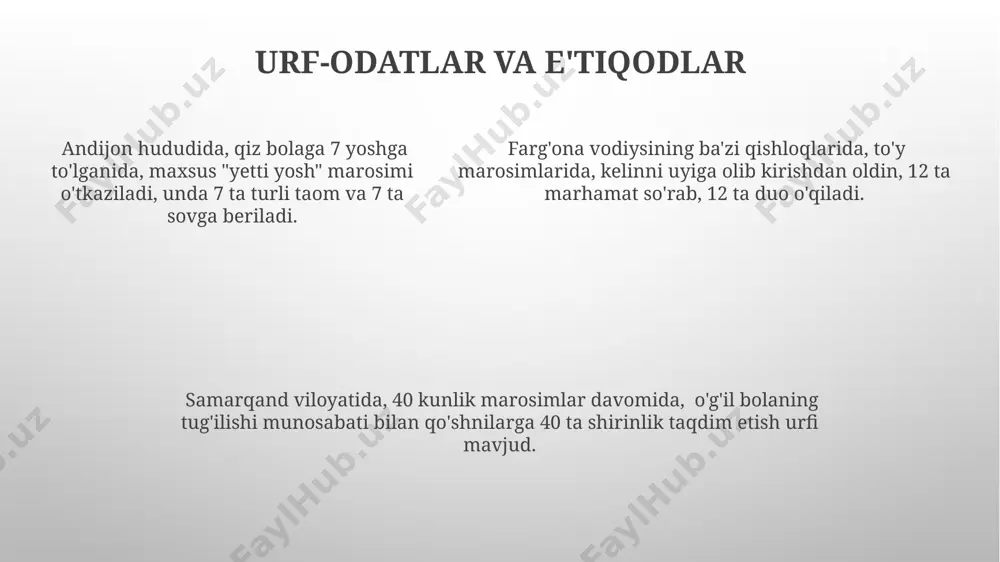 oʻzbek xalqi madaniyati, urf odati va an'analari - Page 5