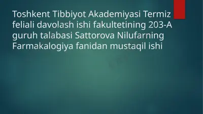 parkinson kasalligini davolash — PPTX