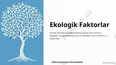ekologik faktorlar — PPTX