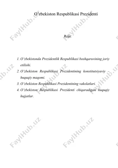 o’zbekiston respublikasi prezidenti — DOC