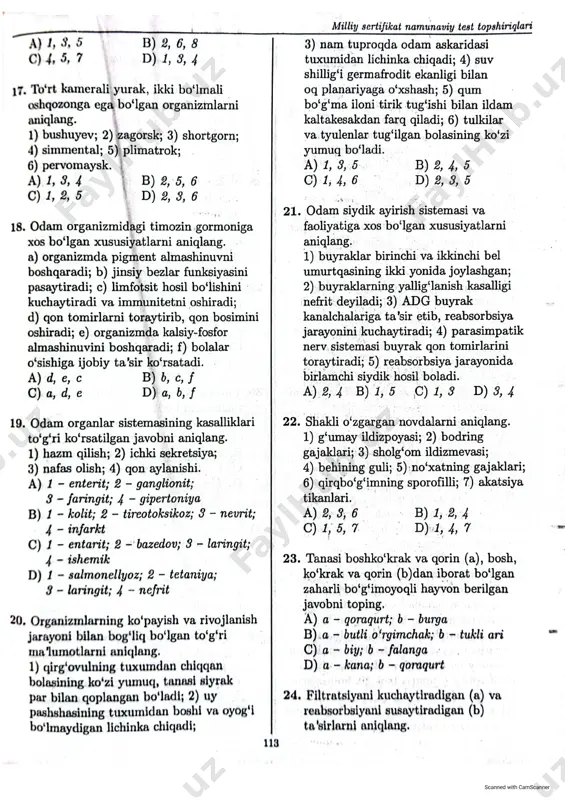 milliy sertifikat namunaviy test topshiriglari - Page 3