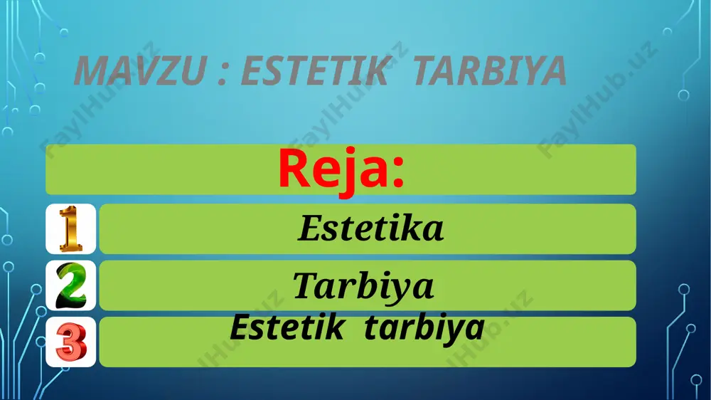 turli tadbirlarni o'tkazadilar. ko'rgazma, teatr va muzeylarni ziyorat qilish ham muhim rol o'ynaydi. havaskorlarning chiqishlarini rag'batlantirish muhimdir. buning uchun siz ijodkorlik darslarini o'tkazishingiz mumkin, bu erda har bir bola faqat o'z tushunchalari va g'oyalariga asoslanib topshiriqni bajarish imkoniyatiga ega. estetik tarbiya-tug'ilishdan boshlanib, inson hayotining oxirigacha davom etadigan uzoq muddatli jarayon. estetik tarbiyaning vazifalari va maqsadlari haqiqiy estet hayotning barcha ko'rinishlarida go'zallikni ko'rish, baholash, tahlil qilish va go'zallik haqida shaxsiy tasavvurga ega bo'lish qobiliyatiga ega. bola hayotining birinchi yillaridanoq hamma narsani yorqin, rang -barang va jozibali tortadi, lekin bu ongsiz ravishda sodir bo'ladi. biroz vaqt o'tgach, bola go'zallik bilan eng kichik aloqadan engil va quvonchli hislarni qabul qila boshlaydi. maktabgacha yoshdagi bolalarni estetik tarbiyalash bilan ota -onalar shug'ullanishi kerak ota -onalar, tarbiyachilar va o'qituvchilar quyidagilarga intilishlari kerak. barkamol shaxsni shakllantirish; bolada go'zallikni ko'rish va qadrlash qobiliyatini rivojlantirish; ijodkorlikni rag'batlantirish va rivojlantirish; estetik did va ideallarning paydo bo'lishiga hissa qo'shadi. kelajakda shu …