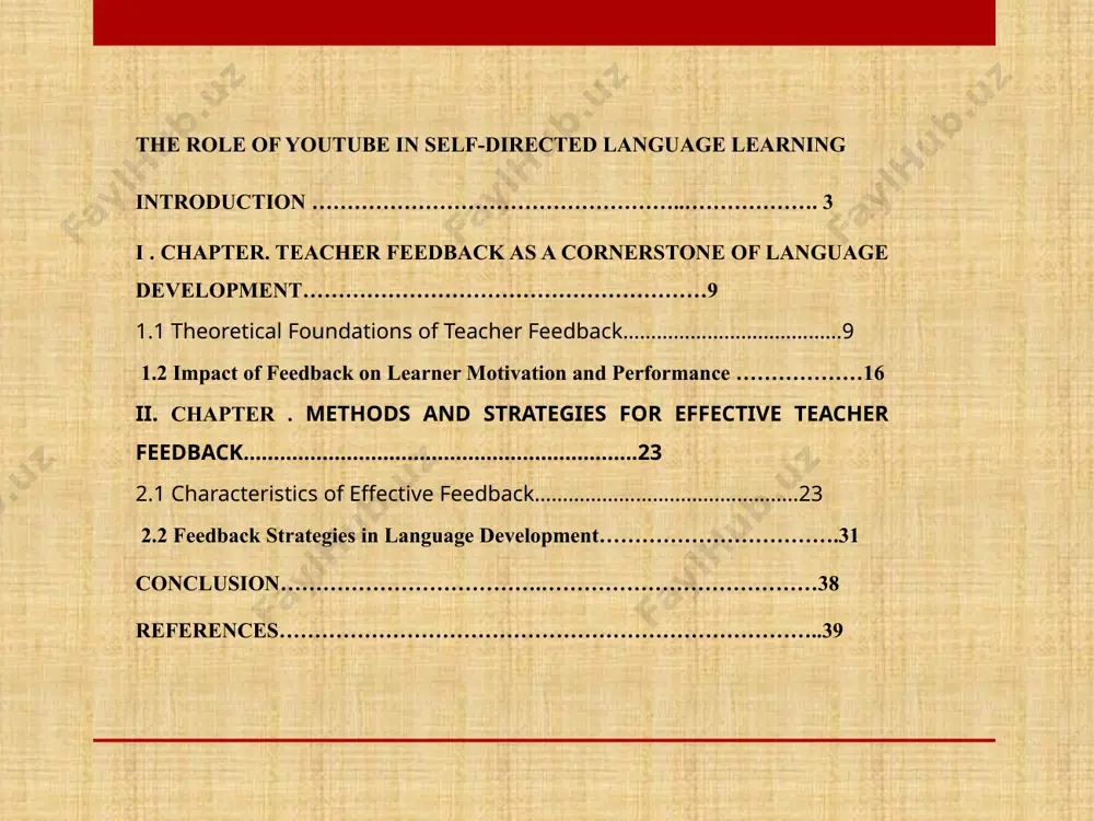 s of youtube that make it an effective platform for language acquisition, such as authentic content, accessibility, and interactivity. investigate the impact of multimedia resources on the development of language skills, including listening, speaking, reading, and writing. provide recommendations for learners and educators on how to integrate youtube effectively into self-directed learning plans. the tasks and objectives of the course work. objectives: to analyze the concept of self-directed language learning and its significance in modern education. to investigate the role of digital platforms, particularly youtube, in facilitating language learning. to identify the features and tools provided by youtube that support effective language acquisition. to evaluate the benefits and challenges of using youtube as a self-directed learning tool. to provide practical recommendations for learners on how to utilize youtube effectively for language learning. the topicality of this course work: in an era where globalization and technological advancements are reshaping education, the …
