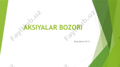 aksiyalar bozori — PPTX