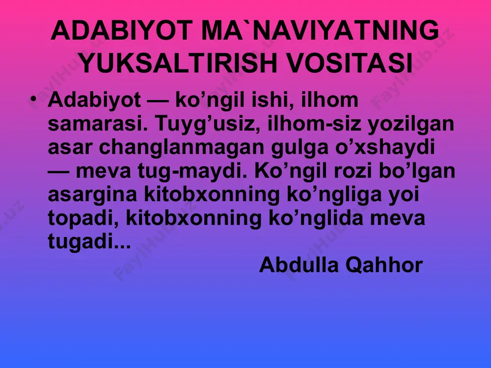 i. farmon binoan madaniyat ishlari vazirligi tizimida va teatr ijodiy xodimlari uyushmasi qoshida 1998 yilda “o’zbekteatr” ijodiy- ishlab chiqarish birlashmasi tashkil etildi. birlashma teatr jamoalariga xalqimizning boy ma’naviy olamini, uning madaniy merosi, milliy va umuminsoniy qadriyatlarga hurmat hissini uyg`otuvchi spektakllar yaratishda, iste’dodli yoshlarni teatrga jalb qilishda, moddiy va texnikaviy bazasini mustahkamlashda, ijodiy xodimlarni ijtimoiy himoya qilishdako’maklashdi. alisher navoiy nomli davlat akademik katta opera va balet teatri yaponiya tomonidan 1995 yilda bepul ajratilgan 47 mln. ien (1500 ming aqsh dollari) qiymatiga teng yangi uskunalar bilan jiihozlandi. respublikada teatr respublika teatrlari vatan tarixini sahna asarlari orqali yoritishga alohida e’tibor berdilar. milliy akademik drama teatri va qashqadaryo musiqali drama teatri jamoalari “sohibqiron” xorazm viloyati musiqali drama va komediya teatri “jaloliddin manguberdi”, abror hidoyatov nomli o’zbek davlat teatri “buyue ipak yo’li” kabi tarixiy dramalarni sahnaga qo’ydi. 1997 yil oktyabrda toshkentda bo’lib o’tgan “teatr: sharq-g`arb” xalqaro festivalda yaponiya, hindiston, gonkong, turkiya, rossiya, buyuk britaniya teatr …