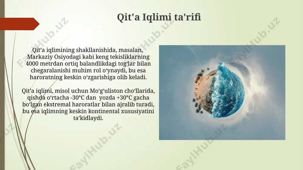materiklar iqlimi, iqlim hosil qiluvchi omillar - Page 4