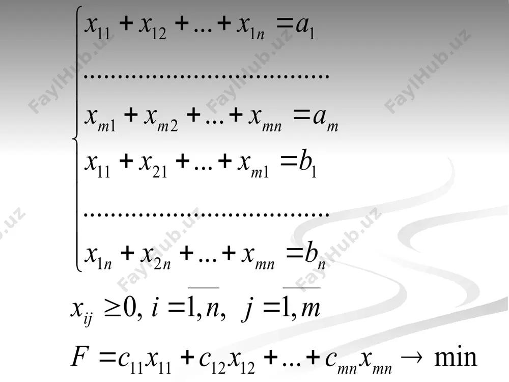 transport masalasining matematik modeli - Page 4