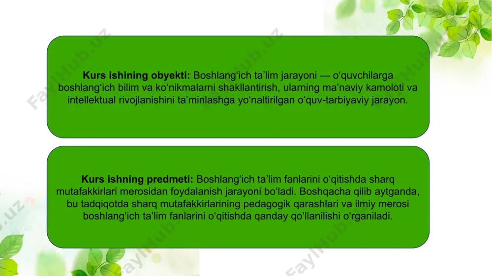 lanishiga katta hissa qo‘shadi. uning she’rlari va asarlari, yoshlarni to‘g‘ri yo‘lga boshlaydi. (980-1037) abu ali ibn sino 18-iyun 980-yil buxoroda tugulgan. ibn sina ta'lim-tarbiya masalasiga katta e'tibor qaratgan va uning asarlarida bu borada ko‘plab fikr-mulohazalar bildirilgan. ibn sinoning ta’lim va tarbiya haqidagi fikrlari: 1. bola tarbiyasi yoshligidan boshlanishi lozim. – “bola ta’lim olishda avval yaxshi odob va axloq asoslarini o‘rganishi kerak.” 2. ta’lim bosqichma-bosqich berilishi kerak. – “ta’lim dastlab oson va tushunarli bo‘lishi, asta-sekin murakkablashib borishi lozim.” abi ali ibn sino 3. o‘qituvchining roli juda katta. – “o‘qituvchi bolaga nafaqat ilm, balki yaxshi tarbiya ham berishi lozim.” 4. jismoniy tarbiya va sog‘liq muhim. – “jismoniy mashqlar va sog‘lom turmush tarzi aql va tafakkur rivojiga ijobiy ta’sir ko‘rsatadi.” – “bolalar haddan tashqari og‘ir o‘qish bilan charchamasligi, jismoniy tarbiya bilan ham shug‘ullanishi lozim.” ibn sino bolaning ilm-fan yoki hunar egallashga intilishida oʻqituvchining unga bilim, hunar oʻrgatishini zarurligini tushunadi. ilm oʻrganish insonning eng …