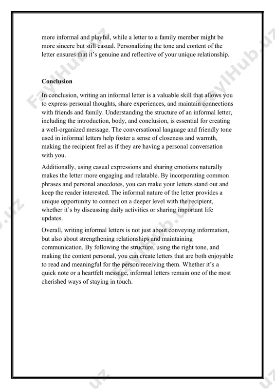 writing an informal letter - Page 5