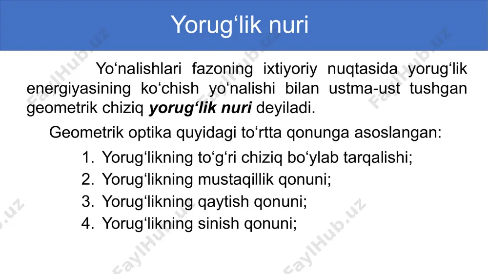 yorug‘likning qaytish va sinish qonunlari - Page 2