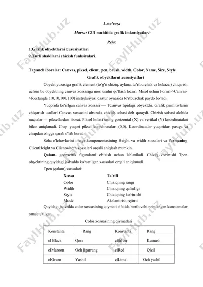 gui muhitida grafik imkoniyatlar — DOCX