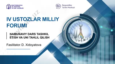 namunaviy dars tashkil etish va uni tahlil qilish — PPTX
