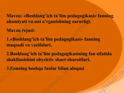 boshlang’ich ta’lim pedagogikasi — PPT