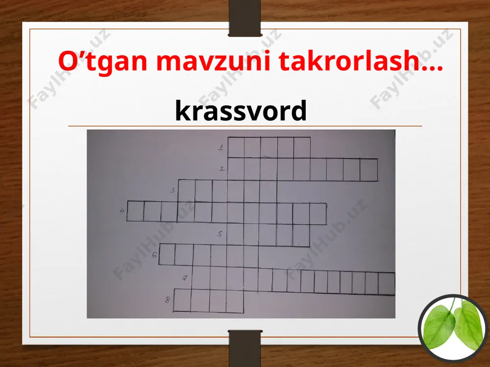 "tuban o'simliklar" mavzusida dars ishlanmasi - Page 5