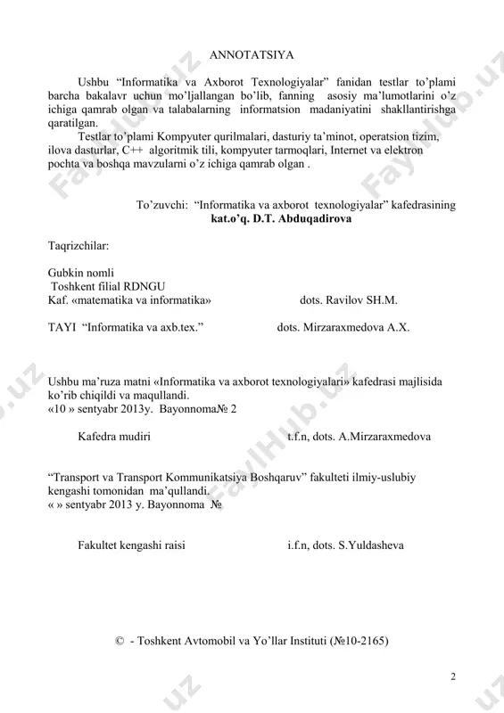 ta’lim jarayoniga yangi axborot-kommunikatsiya va pedagogik texnologiyalarni, elektron darsliklar, multimedia vositalarini keng joriy etish orqali mamlakatimiz maktablarida, kasb-hunar kollejlari, litseylari va oliy o’quv yurtlarida o’qitish sifatini tubdan yaxshilash, ta’lim muassasalarining o’quv-laboratoriya bazasini zamonaviy turdagi o’quv va laboratoriya uskunalari, kompyuter texnikasi bilan mustahkamlash, shuningdek, o’qituvchilar va murabbiylar mehnatini moddiy hamda ma’naviy rag’batlantirish bo’yicha samarali tizimni yanada rivojlantirish. zamonaviy axborot va kommunikatsiya texnologiyalari, raqamli va keng formatli telekomunikatsiya aloqa vositalari hamda internet tizimini yanada rivojlantirish, ularni har bir oila hayotiga joriy etish va keng o’zlashtirish. ilm-fanni yanada rivojlantirish, iqtidorli va qobiliyatli yoshlarni ilmiy faoliyatga keng jalb etish, ularning o’z ijodiy va intellektual salohiyatini ro’yobga chiqarishi uchun sharoit yaratishga doir kompleks chora-tadbirlarni ishlab chiqish. yoshlarni - axborot kommunikatsiya texnologiyalariga qiziqishi, ularning bu soxani xayotiy kasbi sifatida qabul qilishi, yo’nalishlar bo’yicha tashkil etilgan o’quv muassasalaring ilmiy va pedagogik saloxiyati yil sayin takomillashib kelmoqda. xozirgi kunda biror-bir sohada ish yuritish uni boshqarishni kompyutersiz tasavvur qilish …