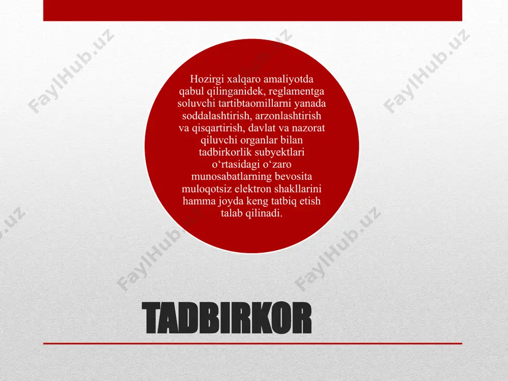 bo‘lish, umumiy tijorat qonunchiligi, soliq bo‘yicha imtiyozlar, tadbirkorlik muhiti va uni rivojlantirishda jamiyat manfaatdorligining mavjud bo‘lishi tadbirkorlikni rivojlantirishning navbatdagi shart-sharoitlari hisoblanadi. yuqorida ko‘rib o‘tilgan sharoitlar asosida davlat korxonalarini uchta guruhga bo‘lish mumkin: byudjet korxonalari davlat ishlab chiqarish korxonalari aralash kompania lar huquqiy va xo‘jalik mustaqilligiga ega bo‘lmagan korxonalar byudjet korxonalariga kiradi. o‘zlarining holati bo‘yicha ular davlatning ma’muriy-boshqarish tizimiga kiradi va biron-bir vazirlik, mahkama yoki mahalliy o‘zini-o‘zi boshqarish organlariga bevosita bo‘ysunadi yoki ularning tarkibiy qismi hisoblanadi. ular olgan foydasidan soliq to‘lamaydi. barcha daromad va xarajatlar davlat byudjeti orqali o‘tadi. davlat ishlab chiqarish korxonalari – bu korxonalarning ancha keng tarqalgan tashkiliy, huquqiy shaklidir. ular alohidalashgan mol-mulkka ega bo‘lib, xo‘jalik faoliyati bilan birga davlat tomonidan belgilangan doirada boshqarish va tartibga solish vazifalarini ham bajaradi, ya’ni davlat korporatsiyalari o‘zida tijorat korxonalari va davlat organlari belgilarini mujassamlashtiradi. aralash kompaniyalar – hissadorlik jamiyatlari va majburiyatlari cheklangan shirkatlar shaklida tashkil qilinib, aksiyalari davlatga va xususiy omonatchilarga taalluqli …