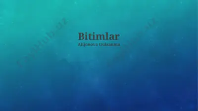 bitimlar — PPTX