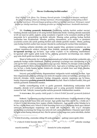 grafning berilish usullari — DOCX