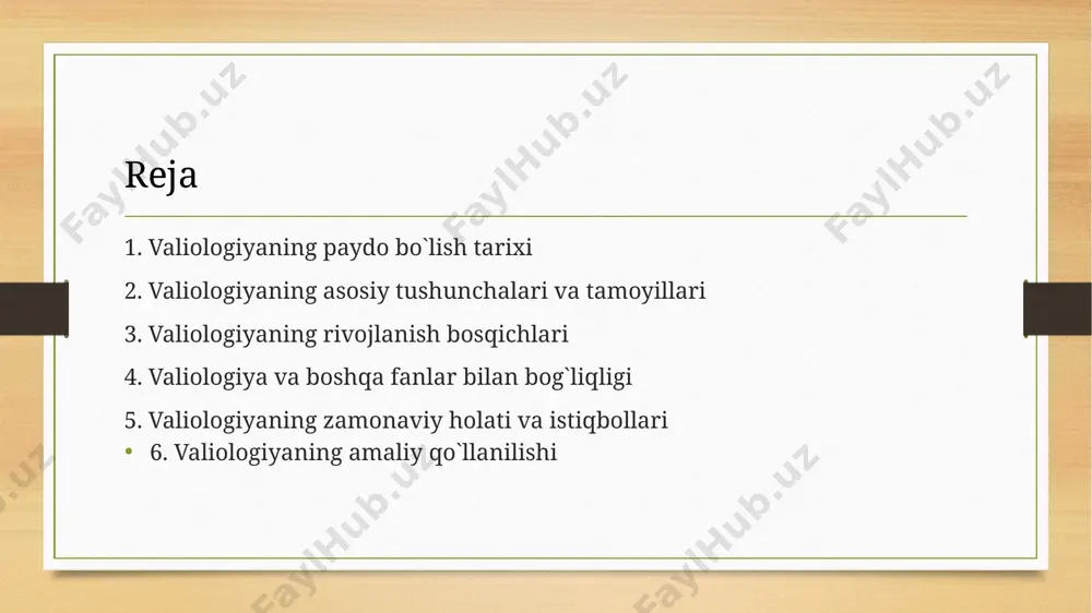 sog`liqni saqlash bo`yicha maslahatlar berish valiologiyaning muhim vazifalaridan hisoblanadi. valiologiya inson umrini uzaytirish va hayot sifatini yaxshilashga qaratilgan. valiologiyaning asosiy tushunchalari valiologiyaning rivojlanishi bir necha bosqichlardan iborat. dastlabki bosqichda valiologiya tibbiyotning bir qismi sifatida rivojlangan. keyinchalik, valiologiya mustaqil fan sifatida shakllana boshladi. uning rivojlanishida tibbiyot, biologiya, psixologiya va boshqa fanlarning yutuqlari muhim rol o`ynadi. valiologiyaning rivojlanishi davomida uning nazariy asoslari va amaliy usullari takomillashtirildi. zamonaviy valiologiya inson salomatligini mustahkamlash va kasalliklardan himoya qilishga qaratilgan. uning asosiy maqsadi insonning sog`lom turmush tarzini shakllantirishdir. hozirgi kunda valiologiya tez sur'atlar bilan rivojlanmoqda. yangicha usullar va texnologiyalar qo`llanilmoqda. valiologiya fanining istiqbollari juda katta. u inson salomatligini mustahkamlash va hayot sifatini yaxshilashga xizmat qiladi. valiologiyaning rivojlanish bosqichlari valiologiya ko`plab fanlar bilan chambarchas bog`liqdir. masalan, tibbiyot, biologiya, psixologiya, fiziologiya, gigiyena va boshqalar. tibbiyot valiologiya uchun nazariy asos yaratadi. biologiya esa, inson organizmining tuzilishi va faoliyati haqidagi bilimlarni beradi. psixologiya insonning ruhiy salomatligi va psixikasi haqida ma`lumot …