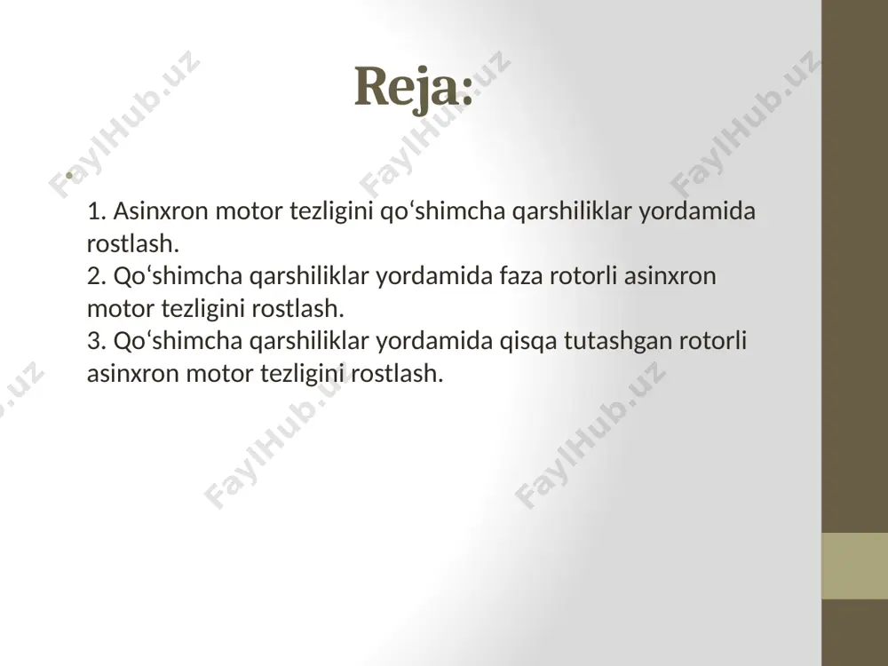 asinxron motor tezligini qo‘shimcha qarshiliklar ulab rostlash - Page 3