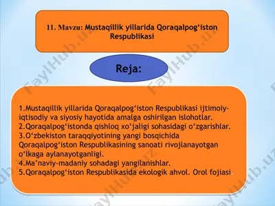 qoraqalpog‘iston respublikasi mustaqillik yillarida — PPT