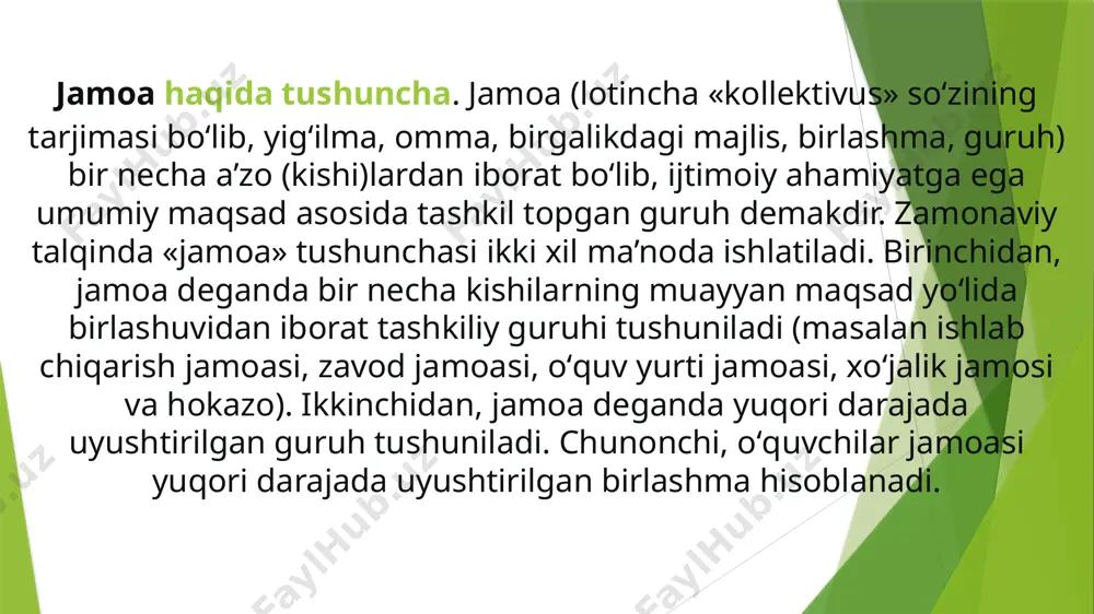 i uchun odatiy holga aylanadi. rahbar tomonidan ijtimoiy nazorat kamayadi. makarenkoga ko'ra jamoaning rivojlanish bosqichlari: 1. muhim maqsadni ishlab chiqish; 2. istiqbolli chiziqlar mavjudligi; bexterevning fikricha jamoaning rivojlanish bosqichlari: u ijtimoiy hayotdan ajratilgan holda rivojlanishni ko'rib chiqdi. 1. umumiy belgilar. 2. umumiy maqsadlar. 3. umumiy kayfiyat. bugungi kunda kadrlar tayyorlash milliy dastur‖italablarini amalgam oshirish jarayonida yuqori malakali o‘qituvchilarni tayyorlash muhum muammo sifatida kun tartibiga qo‘yilmoqda. shunday ekan ushbu talablardan kelib chiqqan holda bilimdon, mustaqil fikrlovchi , ijodiy izlanuvchan , yuqori malakali , turli soha egalarini tayyorlash kasb – hunar ta‘limi oldiga qo‘yiladigan talablarga mutonosib insonlar qilib shakllantirish ular shaxsiga yangicha yondashish hozirgi ijtimoiy taraqqiyotning zaruriy talablaridan biridir. ayniqsa mehnat va kasb ta‘limi sohasida bilim olgan bo‘lajak mehnat va kasb ta‘limi o‘qituvchilari mehnat faoliyatini, mahoratini oshirish oily ta‘limning asosiy vazifalaridan biridir. bu muammoni hal qilishning birdan bir yo‘li mehnat va kasb ta‘limi o‘qituvchilari mahoratini, faoliyatini oshirish eng avvalo pedagogik shart- sharoitlar …