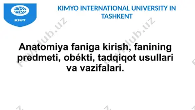 anatomiya faniga kirish — PPTX