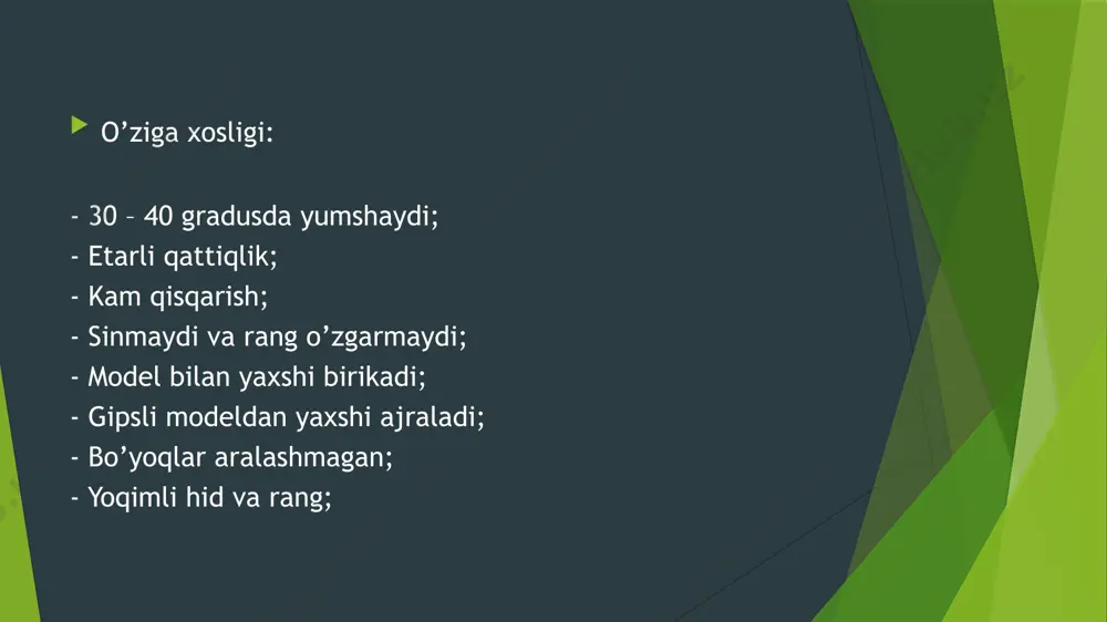 ortopedik stomatologiyada qo’llaniladigan qo’shimcha xomashyolar - Page 5
