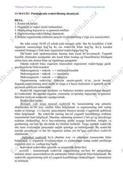 patologiyada reaktivlikning ahamiyati — DOCX