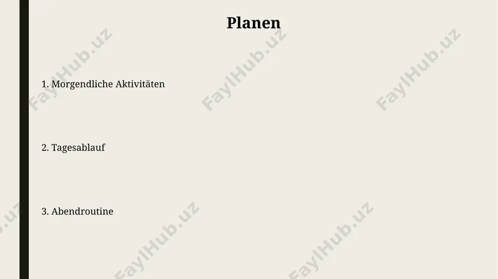uten pause. dies wiederhole ich circa 4 mal pro lernsession. mein arbeitstag beginnt um 7:30 uhr mit dem check meiner e-mails und der planung meiner aufgaben für den tag, in etwa 30 minuten. danach starte ich mit 2-3 wichtigen projekten. anreise zur arbeit/uni meine durchschnittliche fahrzeit zur universität beträgt 25 minuten mit dem fahrrad, wobei ich etwa 7 kilometer zurücklege und dabei durchschnittlich 17 km/h fahre. um stau zu vermeiden, nutze ich die öffentlichen verkehrsmittel und steige an der haltestelle „hauptbahnhof“ in die linie 3 ein, die mich in etwa 15 minuten direkt zur universität bringt. frühstück und kaffee die zubereitung meines kaffees dauert etwa 5 minuten, inklusive des vorwärmens der tasse und dem mahlen von 7 gramm frisch gerösteten bohnen für ein optimales aroma. ich trinke meinen kaffee, einen espresso doppio (ca. 60ml), immer mit exakt 120ml laktosefreier milch, um die säure zu mildern und den geschmack zu verbessern. …