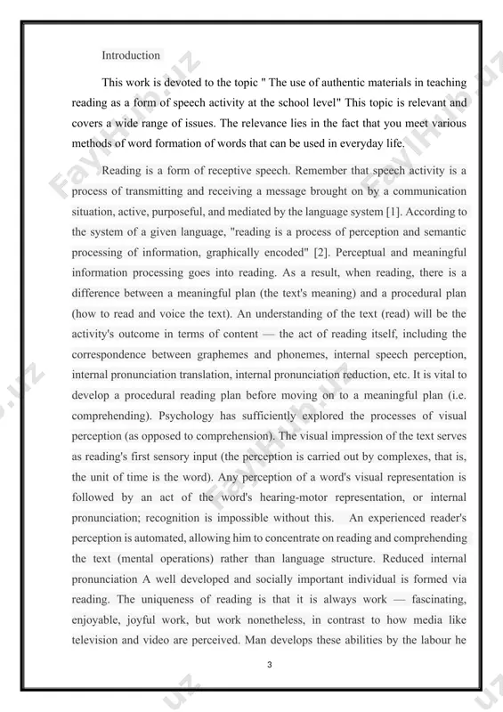 by a number of normative-legal acts such as the decree of the president of the republic of uzbekistan up-4947 "on the strategy of actions for further development of the republic of uzbekistan" dated february 7, 2017. decree of the president of the republic of uzbekistan pp-2909 of measures for further development of the system of higher education" of april 20, 2017, decree of the president of the republic of uzbekistan pp-3775 of “additional measures to improve the quality of education in higher educational institutions and their active participation in the extensive reforms carried out by the country" of february 5, 2018. decree of the president of the republic of uzbekistan up-5847 "on approval of the concept of higher education system of the republic of uzbekistan until 2030" dated october 8, 2019 and other legislative acts related to this sphere. aim of the course work: 1)to get acquainted with the authentic …