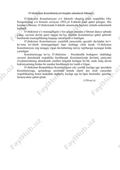 o‘zbekiston konstitutsiyasi — DOCX