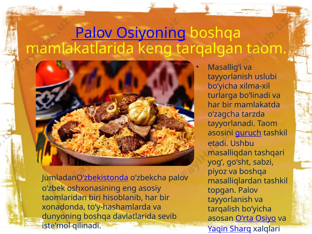abiyotlar http://milliytaomlar.narod.ru/ http://www.chakchak.uz/ http://www.indiana.edu/ https://uz.wikipedia.org/ www.arxiv.uz e`tiboringiz uchun raxmat www.arxiv.uz image3.jpg image4.jpg image5.jpeg image6.jpeg image7.jpeg image8.jpeg image9.jpeg image10.jpeg image11.jpeg image12.jpeg image13.png image14.jpeg image15.jpeg image16.jpeg image17.jpeg image18.jpeg image19.jpeg image20.jpeg image21.jpeg image1.jpeg image2.jpg