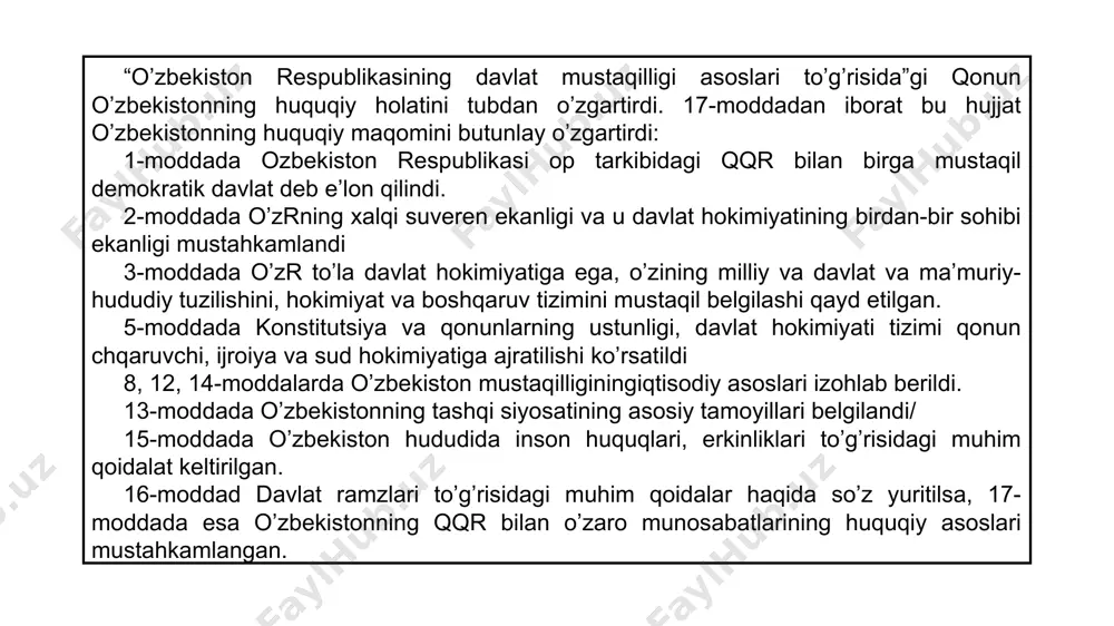 mustaqil o‘zbekiston respublikasining tashkil topishi va uning tarixiy ahamiyati - Page 5