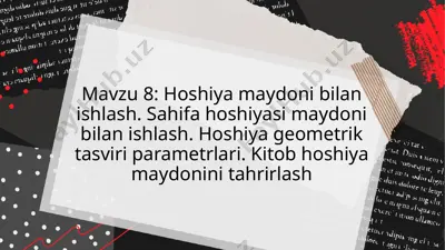 hoshiya maydoni bilan ishlash (latex taqdimoti) — PPTX