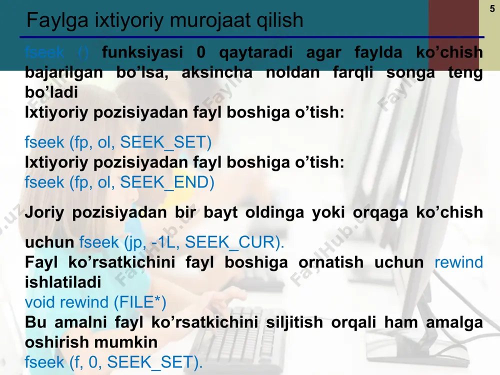 to’g’ri murojaatli fayllarni kiritish chiqarish. istisno holatlariga ishlov berish - Page 5