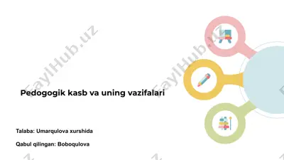 pedagogik kasb va uning vazifalari — PPTX