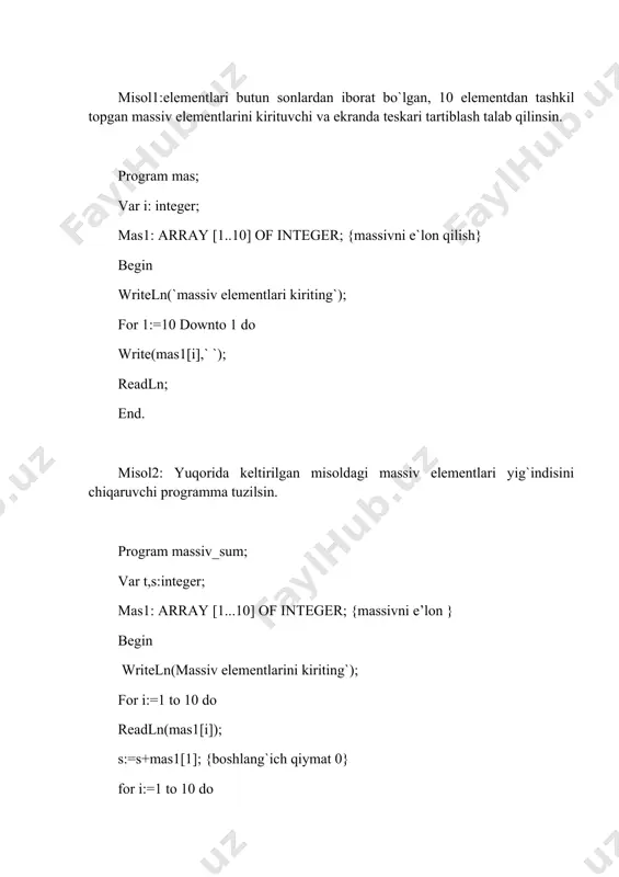 o'lchamli massivlar - Page 3
