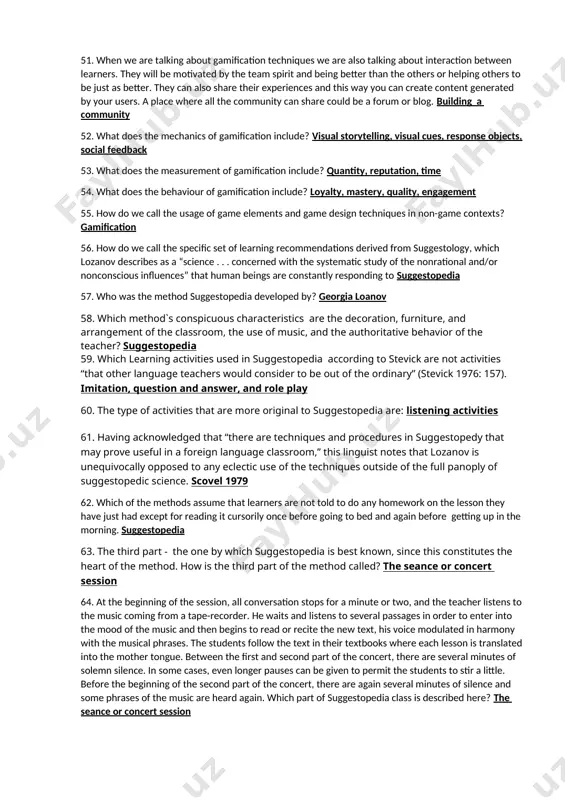 . read the email from giorgio who is going to spend the day in your town with his family. look at the interests and needs described in the email and discuss the most suitable places for the family to visit. write an email making recommendations to giorgio and his family. task-based language teaching 28. which method is really motivating for students mainly because the tasks are real, interactive and require them to work in groups, which they prefer. it can also appeal to different learning styles and is often cross-curricular. task-based language teaching 29. which method is the statement about? “students can work individually or in groups. teacher defines the problem. teacher identifies action steps. students create a product” project based learning 30. which method is the statement about? “students work in groups and define the problem. students identify the action steps and create a solution.” problem-based learning 31. find …