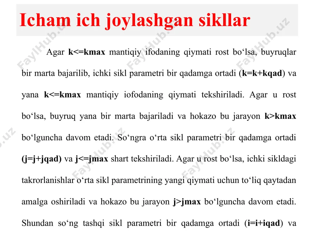 ichma-ich joylashgan murakkab takrorlanuvchi jarayonlarni dasturlash - Page 4