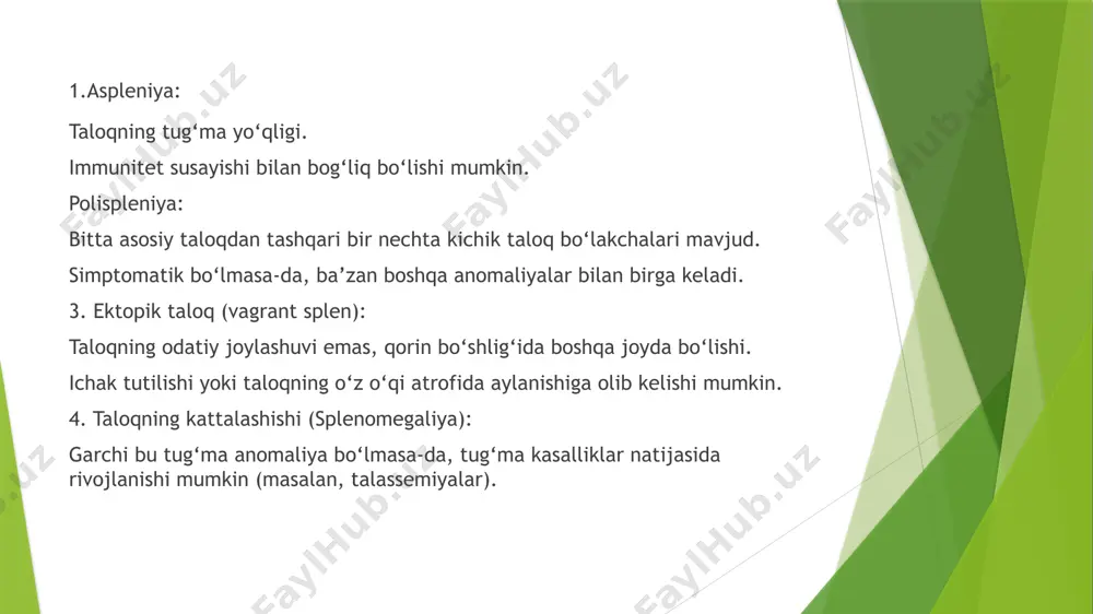 taloqning tug‘ma anomaliyalari va o‘smalari. timusning rivojlanish buzilishlari - Page 2