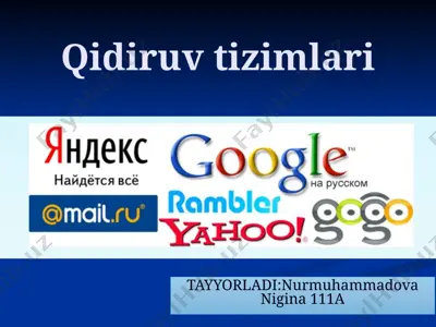 qidiruv tizimlari — PPTX