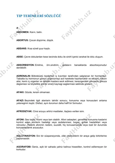 tip teri̇mleri̇ sözlüğü — DOCX