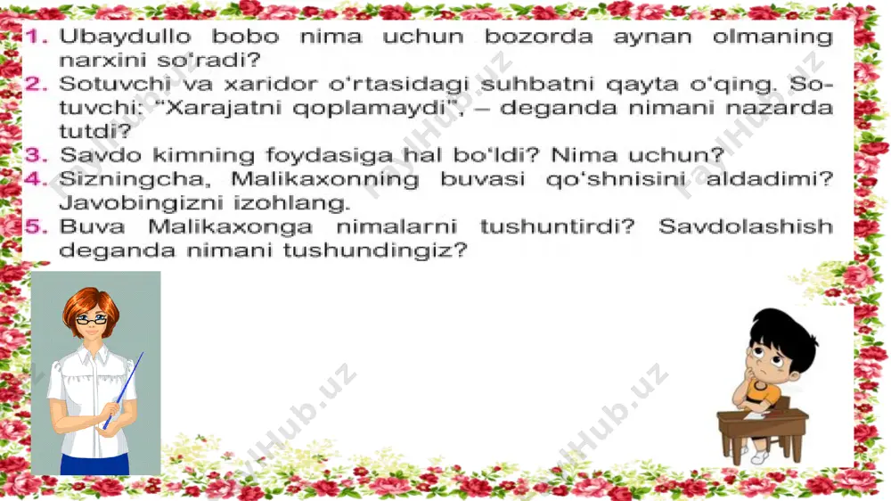 "sotuvchi va xaridor" matni asosida topshiriqlar - Page 3
